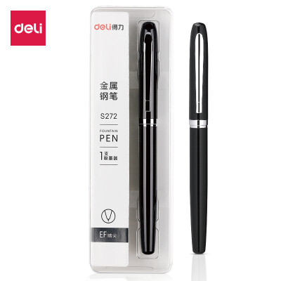 

Deli deli EF dark tip excellent series of posture posture pen pen metal punch ink pen black S272