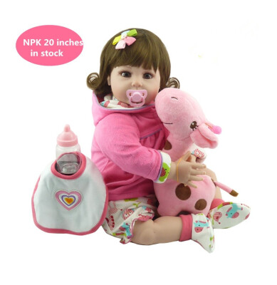 

20" New arrival Handmade Silicone vinyl adorable Lifelike toddler Baby Bonecas girl kid bebe doll reborn menina de silicone