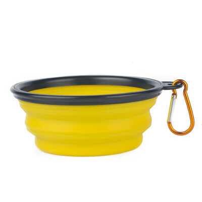 

British impression pet folding bowl silicone portable drinking water bowl dog supplies random color