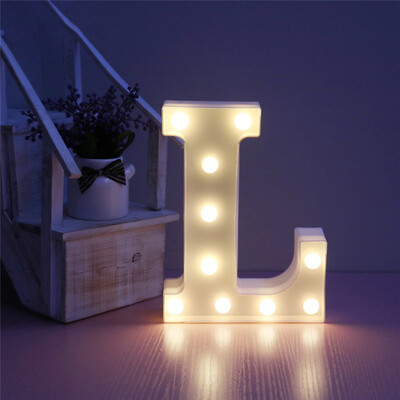 

WH 26 Буквы Белый светодиодный ночник Marquee Sign Alphabet Lamp на день рождения Свадебная вечеринка Спальня Стена Висячие украше