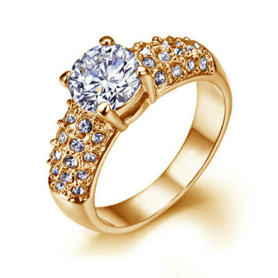 

Yoursfs® 18K Rose Gold Plated 1.5Ct Simulated Diamond Classical Promise Ring Use Austrian Crystal Fashion Jewelry