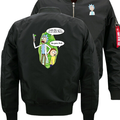 

Rick&Morty Aw geez Bomber Flight Flying Jacket Winter thicken Warm Zipper Men Jackets Anime Mens Casual Coat