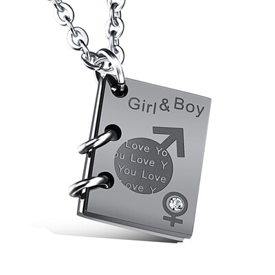 

Пары Open Love Notebook Pendant Necklace Inlaid Cubic Zirconia Love Book День святого Валентина Подарочные ювелирные изделия для девочек