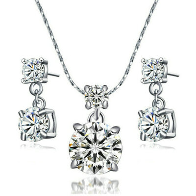 

Yoursfs® 18K White Gold Plated 1.5ct Simulated Asscher Diamond and Earring Set Используйте прозрачный австрийский комплект ювелирных украшений из бриллиантов