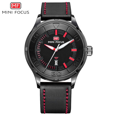 

MINI FOCUS Famous Top Brand Men Quartz Watch Genuine Leather Fashion Men's Wrist Watch MF0008G