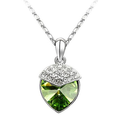 

High Quality Womens Heart Necklaces Jewelry 18KGP Austrian Crystal Rhinestone Necklace Pendant Exquisite Accessories 39