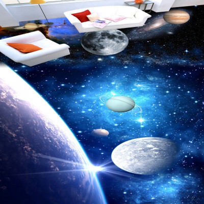 

Free Shipping custom wallpaper restaurant 3D universe stickers waterproof floor mural 250cmx200cm