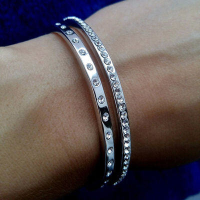 

Simple womens bangle crystal bracelets white gold color best personalized silicone bracelets for women