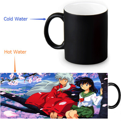 

Inuyasha 350ml12oz Heat Reveal Mug Color Change Coffee Cup Sensitive Morphing Mugs Magic Mug Milk Tea Cups