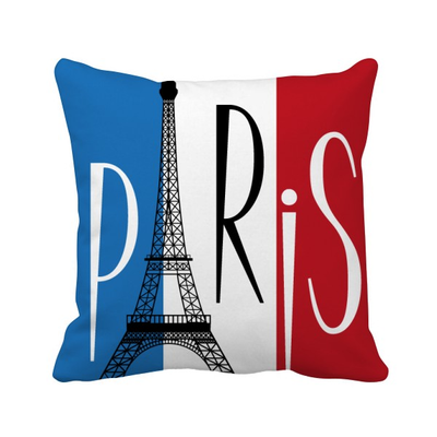

National Flag France Eiffel Tower Paris Square Throw Pillow Insert Cushion Cover Home Sofa Decor Gift