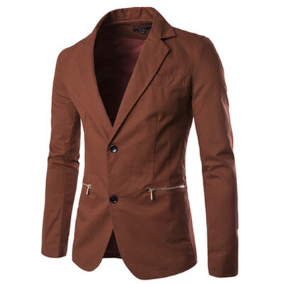 

Zogaa New Mens Suit Unique Zipper Slim