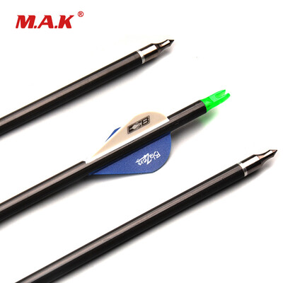 

6 pcs 315 Inches Spine 340 Diamter 76mm Carbon Shaft Arrow With Blazer Vans for Archery Hunting Compound Long Bow