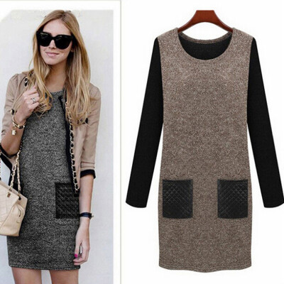 

CANIS@Fashion Women's Casual Autumn Slim Bodycon Long Sleeves Plus Size Dress