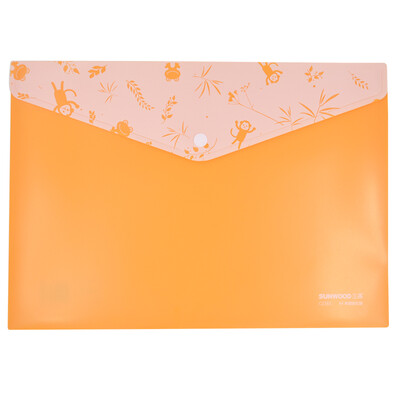 

Miki SUNWOOD 12 Pack A4 semitransparent&colorful series of snap file bag bag C2385 blue office stationery