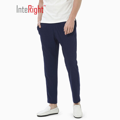 

INTERIGHT casual pants mens elastic moisture wicking quick-drying nine points casual pants navy blue 34