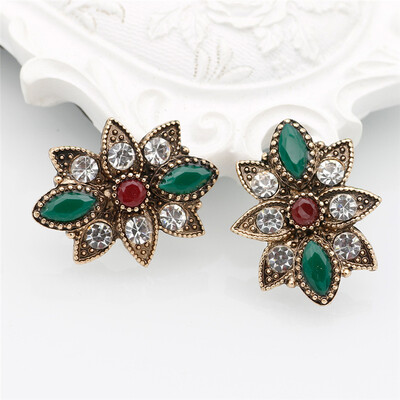 

SUNSPICE MS Мода Женские серьги с вышивкой Этническая смола Свадебные ювелирные изделия Хрустальная серьга с античным золотым цвет