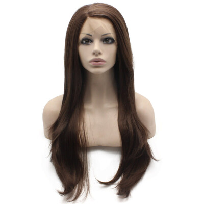 

Long Straight Brown Mix Natural Lace Front Hair Wig