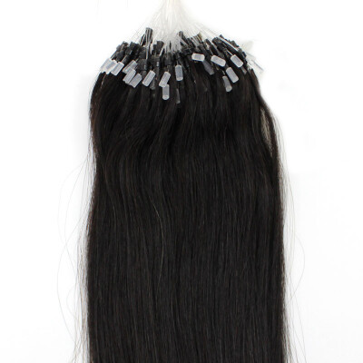 

100g Natural Black Micro Bead Loop Ring Remy Human Hair Extensions