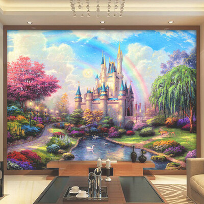 

Custom 3D Wall Mural Европейский стиль Спальня Гостиная Телевизор Фон 3D Фантазия Замок Вход 3D-обои Домашний декор