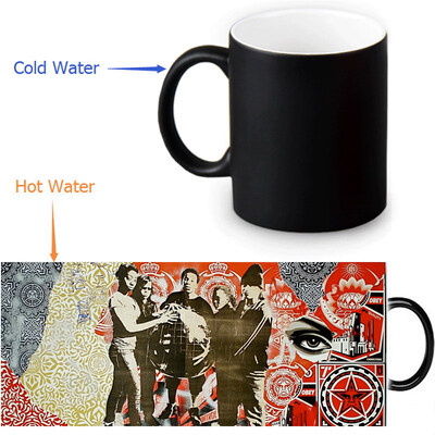 

Shepard Fairey Graffiti 350ml12oz Heat Reveal Mug Color Change Coffee Cup Sensitive Morphing Mugs Magic Mug Milk Tea Cups