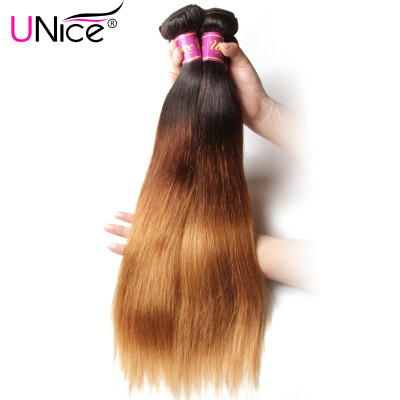 

UNice Straight Ombre Human Hair Weave Bundles 16-26 Inches Hair Extensions Double Weft Human Virgin Hair