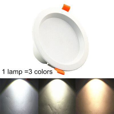 

LED Downlight 9W Warm white Daylight Cool white dimming 3colors LED bulb SMD 5733 Sectional dimming LED ceiling lamp