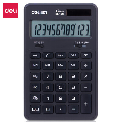 

Deli deli dual power desktop calculator 12-digit financial computer black 1549A