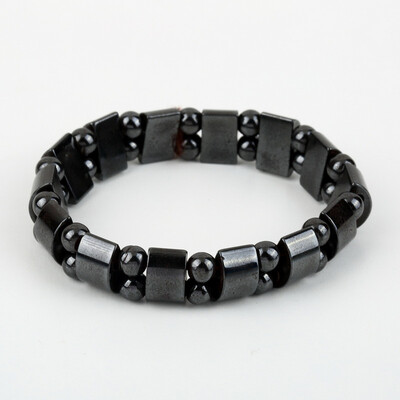 

Fashion Black Magnetic Hematite Healing Mens Womens Loose Beads Bracelet