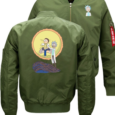 

Rick&Morty sun Bomber Flight Flying Jacket Winter thicken Warm Zipper Men Jackets Anime Mens Casual Coat