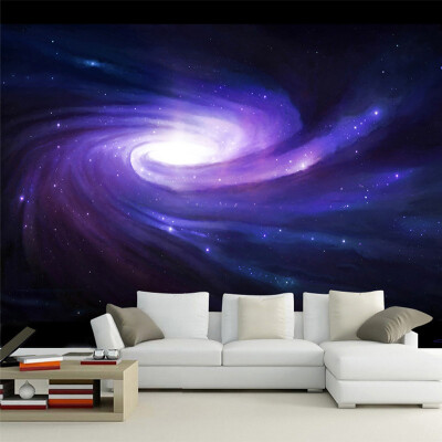 

3D Wallpaper Modern Creative Space Galaxy Star Purple Swirl Wall Mural KTV Bar Living Room Non-Woven Wall Papers Papel De Parede