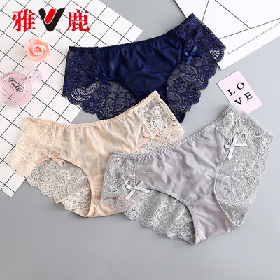 

Yalu YALU (4 загруженные) Женское нижнее белье Женское хлопок Crotch Сексуальная талия Кружева Прозрачные брюки брюк Девочка Сексуальные трусы 4 Смешанный цвет Один размер