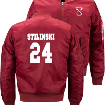 

STILINSKI 24 Print Bomber Flight Flying Jacket Winter thicken Warm Zipper Men Jackets Anime Mens Casual Coat