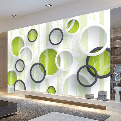 

Custom 3D Photo Wallpaper Modern Simple Artistic Wall Mural Green Cycle Wallpaper For Living Room Sofa Backdrop Straw Wall Paper