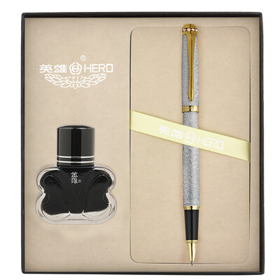 

Hero HERO 1520 white cashmere colorful fine tip gold pen signature pen men&women office gift ink gift box set