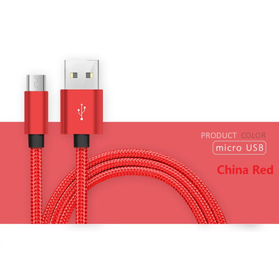 

1M Кабель для передачи данных Micro USB USB 2.0 Кабель зарядного силового кабеля USB для быстрой зарядки USB-кабель с нейлоновой оплеткой