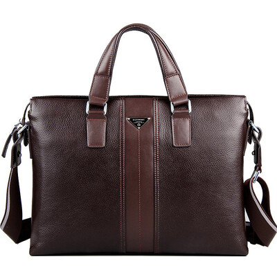 

P.Koune® famous brand men handbags real genuine leather bags for men briefcases men's leather laptop bag briefcase shoulder Bags