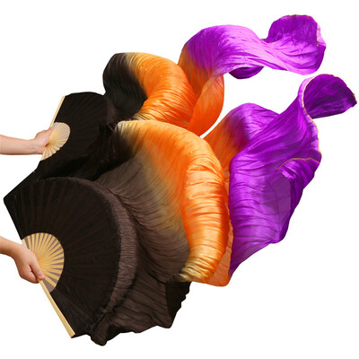 

2017 New arrivals women silk belly dance fan veils of belly dance fans on sale Black orange purple