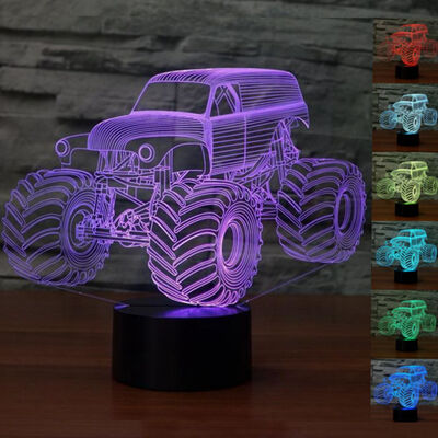 

Big Size Grave Digger Monster Truck 3D Desk Lamp 7 Changeable Colors Night Light