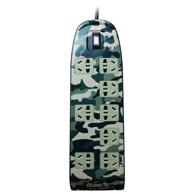 

Maya MAYA with USB lightning protection 8-bit socket smart ground overload protection camouflage military regulations plug-in plug-in board 25 m 812UP-MC