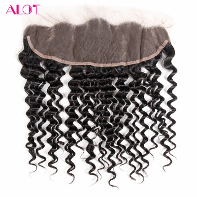 

Alot Malaysian Deep Wave Virgin Hair Frontal Lace Closure 134 Human Hair Frontal Lace Closure Natural Color