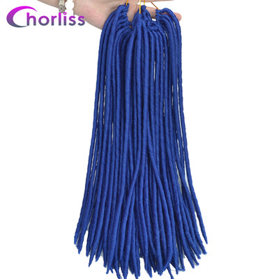 

Chorliss 18Faux Locs Crochet Braids Hair Synthetic Braiding Hair Extensions 24 Strandspack 100 gpack Purple Brown Bule Color