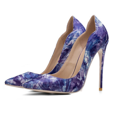 

2018 Fashion High Heels Pointed Thin Heels Womens shoes Wedding Party Color Pump Shoes Plus Size