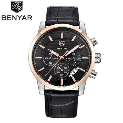 

BENYAR Men Watch Top Brand Luxury Quartz Watch Mens Sport Fashion Analog Leather Strap Male Wristwatch New Waterproof Clock