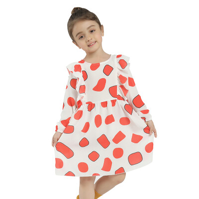 

Girls Spring Summer Dress 2018 New Arrival Casual Long Sleeve Loose Patchwork Ruffle Midi Dresses For Girls Kids Clothing