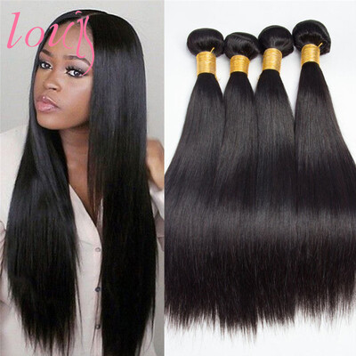 

Brazilian Straight Hair Brazilian Virgin Hair 4 Bundles Silk Straight Unprocessed Human Hair Weave 1B Color
