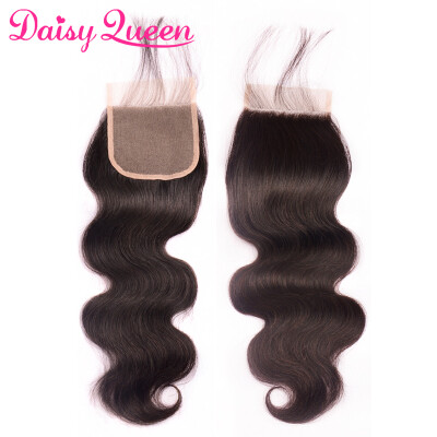 

Daisy Queen Lace Closure Brazilian Body Wave Virgin Human Hair Closure Free Part 130 Density Natural Color 8-20 inch