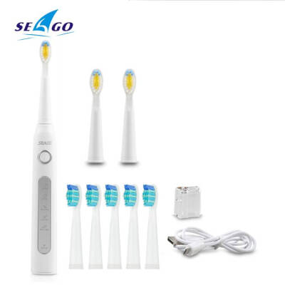 

Sonic Electric Toothbrush 3 brush heads for Adult 5 Cleaning Modes USB Charging Power Tooth Brush Waterproof Portable Travel