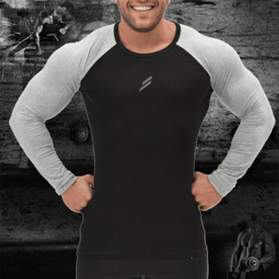 

Muscle Dr fitness brothers sports fast dry quick-drying super elastic T-shirt mens spring&autumn new long-sleeved