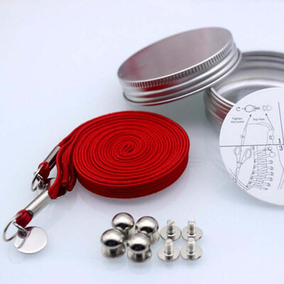 

JUP 3 Pairs High-grade Metal Box Packaging Lazy People Without The Strong Elastic Rubber Shoelaces Locking Shoes Laces Casual