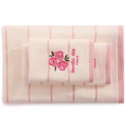 

Sanli Cotton Embroidered Rose Scent SquareTowelBath Towel Gift Box Three-piece